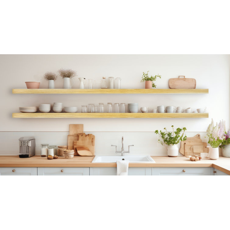 Rayne Mirrors Emerald Lee 2 Piece Oak Floating Shelf Wayfair